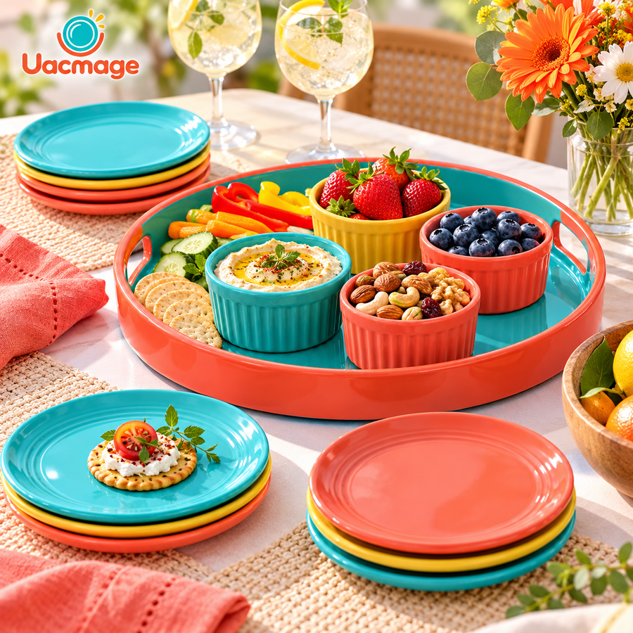 Colorful Ceramic Serving Tray Set – Entertaining Tableware Collection
