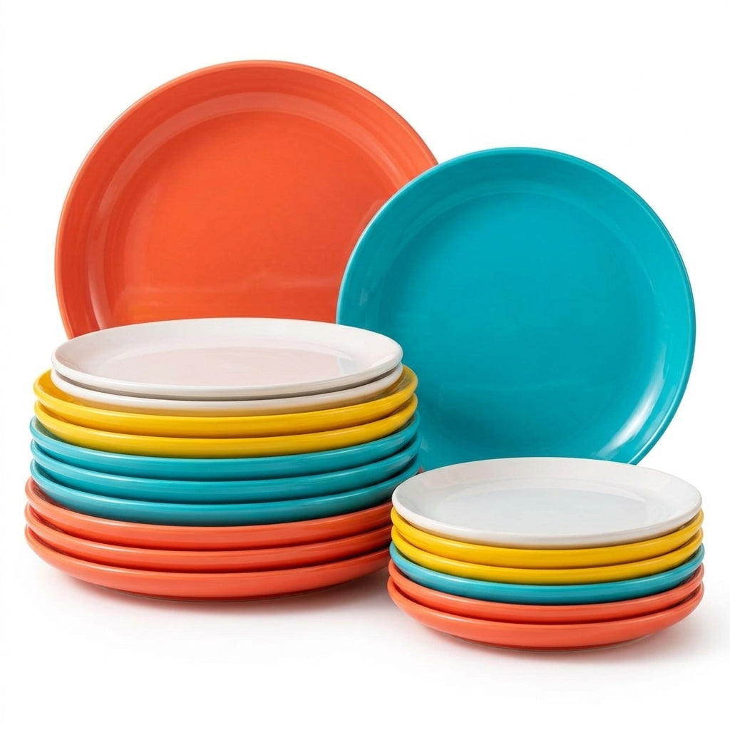 Vibrant Ceramic Dinner Plate Set – Colorful Everyday Tableware