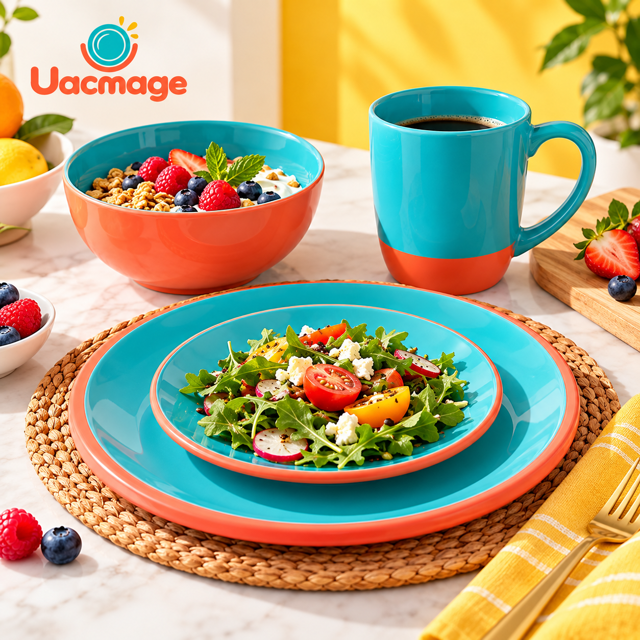 Colorful dinnerware
