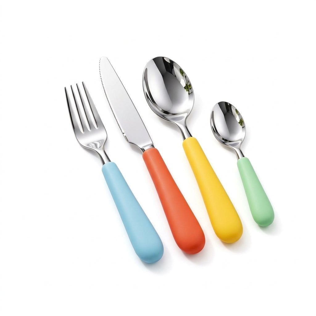 Color Handle Stainless Steel Flatware Set – Modern Dining Utensils