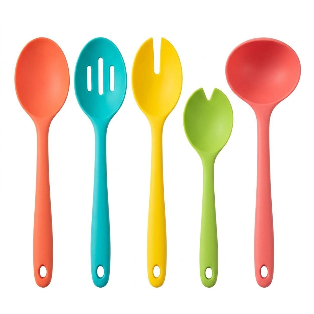 Colorful Silicone Serving Utensil Set – Kitchen Cooking Tools